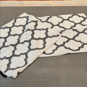 Envogue Ivory and Charcoal Patterned beaded throw pillow covers.  Lot of 2